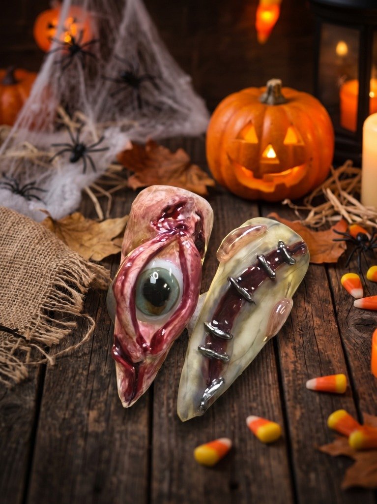 Diseños Grotescos y Efecto Gore que se realizarán en el curso - Ojo 3D en herida y piel suturada con grapas